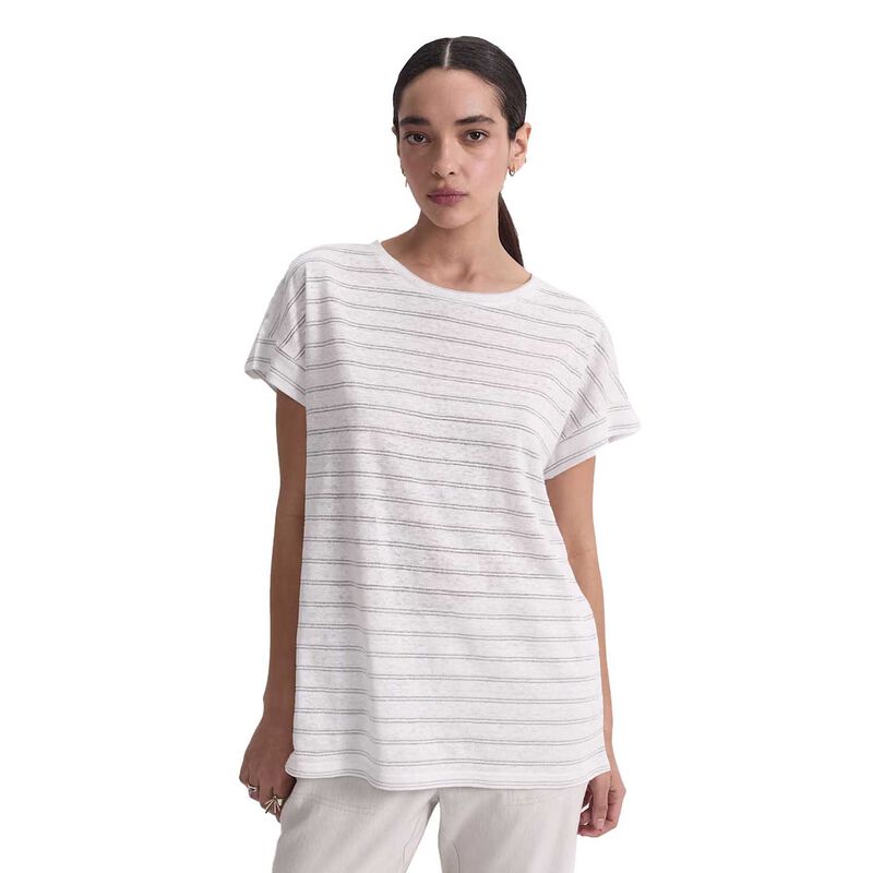 Sportscraft Tonia Foil Stripe Linen Tee image number 0